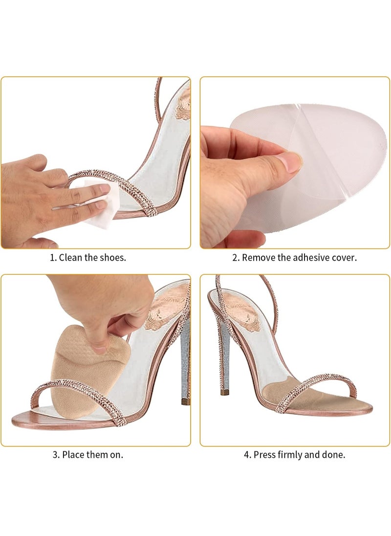 Meetion 4 Pairs Forefoot Cushion Inserts for Women Shoes, Non-Sliding Insole Pads for Open Toe,Shoe Pads for Women Shoes Too Big  - Image 3
