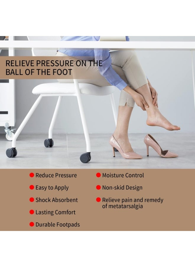 Meetion 4 Pairs Forefoot Cushion Inserts for Women Shoes, Non-Sliding Insole Pads for Open Toe,Shoe Pads for Women Shoes Too Big  - Image 5