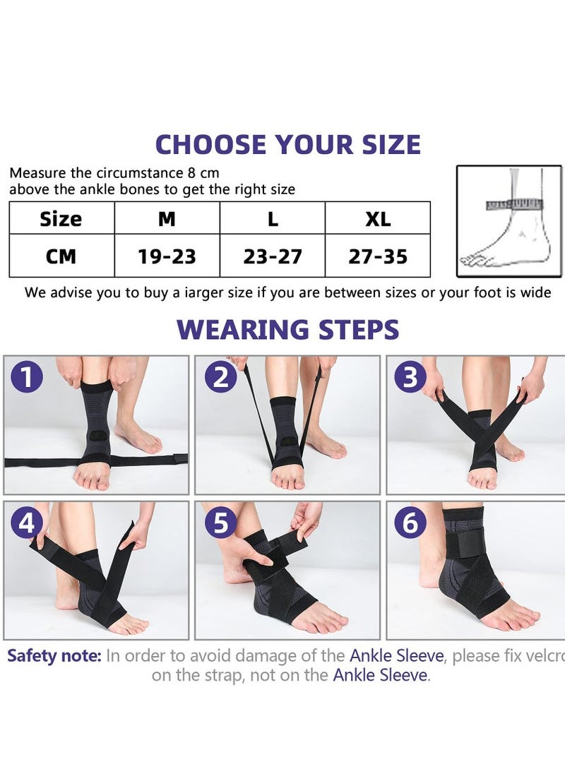 Generic 1 pice Ankle Support Brace, Adjustable Compression Ankle Support, for Men Women Achilles Tendon Support and Plantar Fasciitis, Eases Pain Swelling and Sprained Ankle Pain  - Image 3