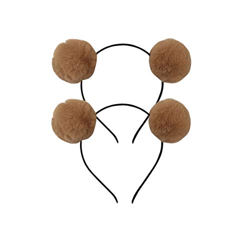 Cartsyou Pom Pom Headband Head Hoop Animal Style Cute fluffy Hairband for Halloween Costume (J) - Image 3