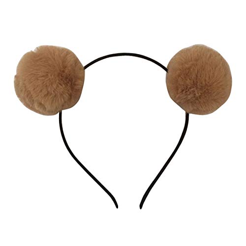 Cartsyou Pom Pom Headband Head Hoop Animal Style Cute fluffy Hairband for Halloween Costume (J) - Image 2