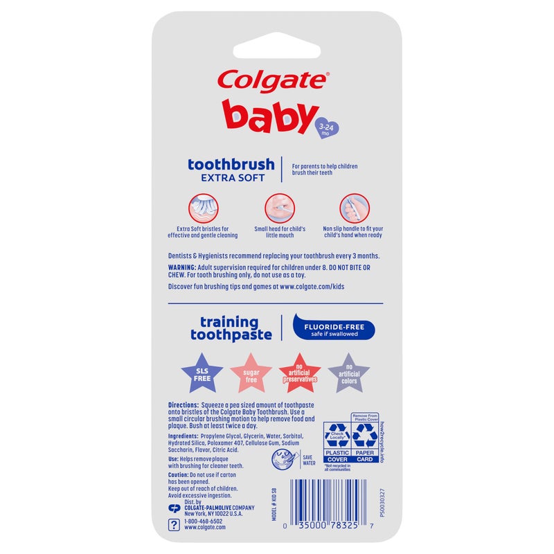 Colgate Baby Toothpaste and Toothbrush Kit, Mild Fruit Flavor, for Ages 3-24 Months - Image 4