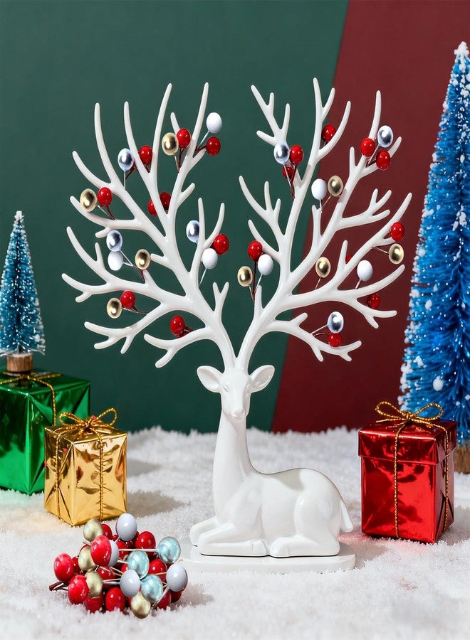 DoubleWood Artificial Holly Berries with Wire Stems, 400Pcs Red Mini Berry Picks, 10mm Fake Berries for Crafts, Artificial Berries for Christmas Tree Wreath Decor (400, Red, Gold, Silver, White) - Image 3