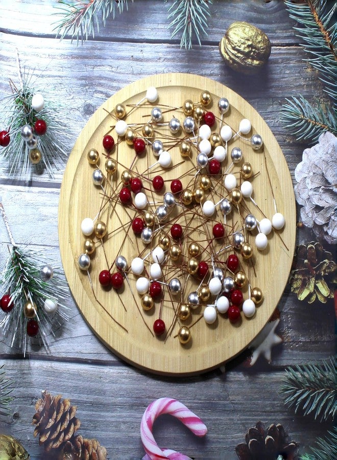 DoubleWood Artificial Holly Berries with Wire Stems, 400Pcs Red Mini Berry Picks, 10mm Fake Berries for Crafts, Artificial Berries for Christmas Tree Wreath Decor (400, Red, Gold, Silver, White) - Image 5