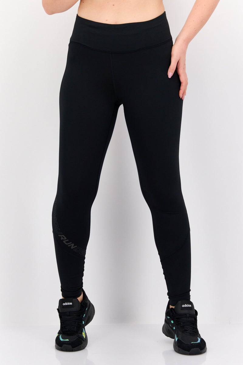 UNDER ARMOUR سراويل تدريب رياضية للنساء، سحب على الجسم، سوداء - Image 1