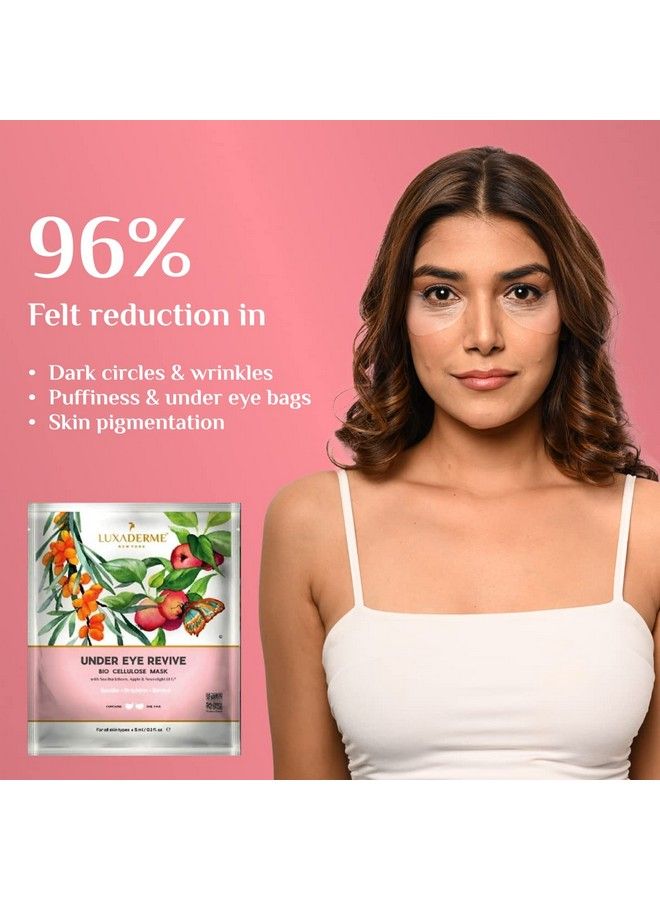 LuxaDerme Under Eye Revive Bio Cellulose Serum Sheet Mask. Depuff Undereye Dark Circles With Antioxidants Like Green Tea Sea Buckthorn & Acai Berry. 100% Fermented Coconut Jelly. (Pack Of 2) - Image 3