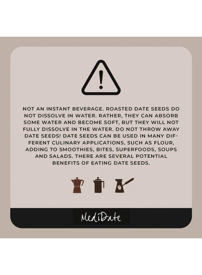 MediDate Coffee بديل القهوة MEDIDATE مع بذور التمر المحمصة، الهيل، الكافيين وبديل القهوة الخالي من الأحماض، بروبيوتيك طبيعي و بوليفينول، دعم المناعة والتركيز (12 أونصة / 25 حصة) - Image 5