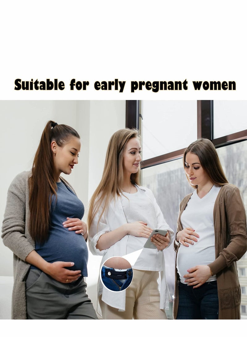 NIBEMINENT Elastic Waist Extenders, 6 Pcs Adjustable Waistband Expanders for Men and Women, Pregnancy, Jeans, Slacks, Pants, Skirts (Black) - Image 4