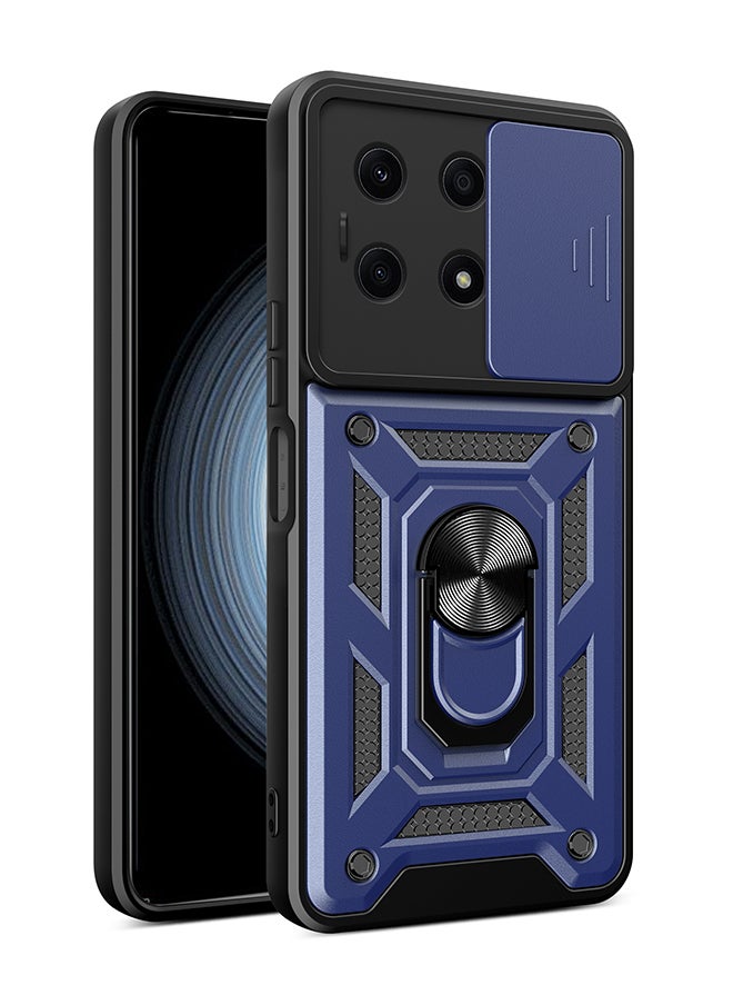 Generic Case for Huawei Honor X7C with Sliding Camera Cover, Kickstand, PC+TPU Dual-Layer,Blue  - Image 1