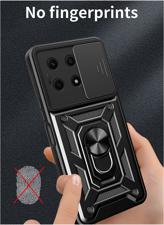 Generic Case for Huawei Honor X7C with Sliding Camera Cover, Kickstand, PC+TPU Dual-Layer,Blue  - Image 4