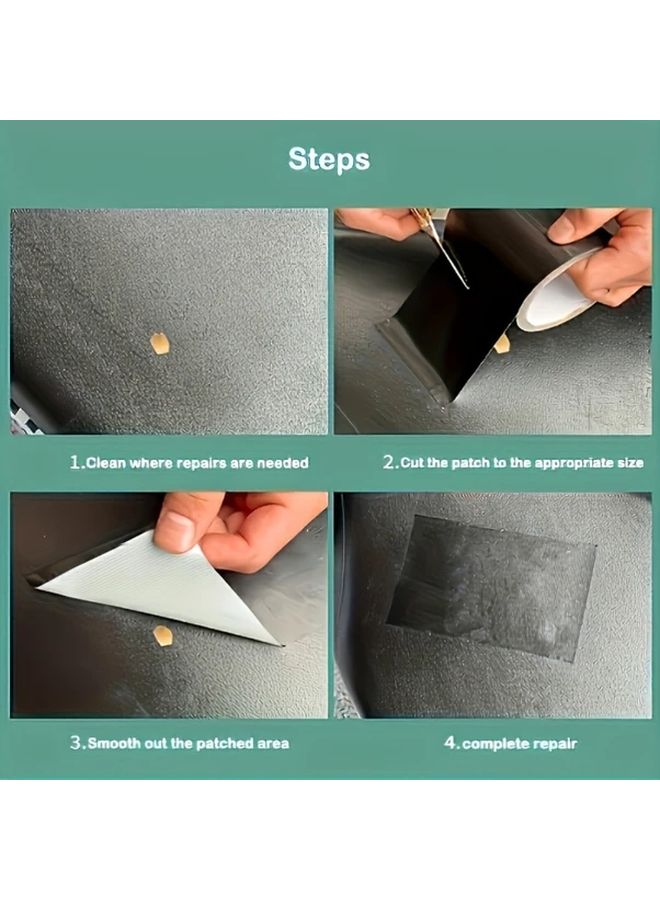 شريط إصلاح أسود مرن ذاتي اللصق 19685 بوصة × 197 بوصة للكنب ومقاعد السيارات والحقائب - Image 4