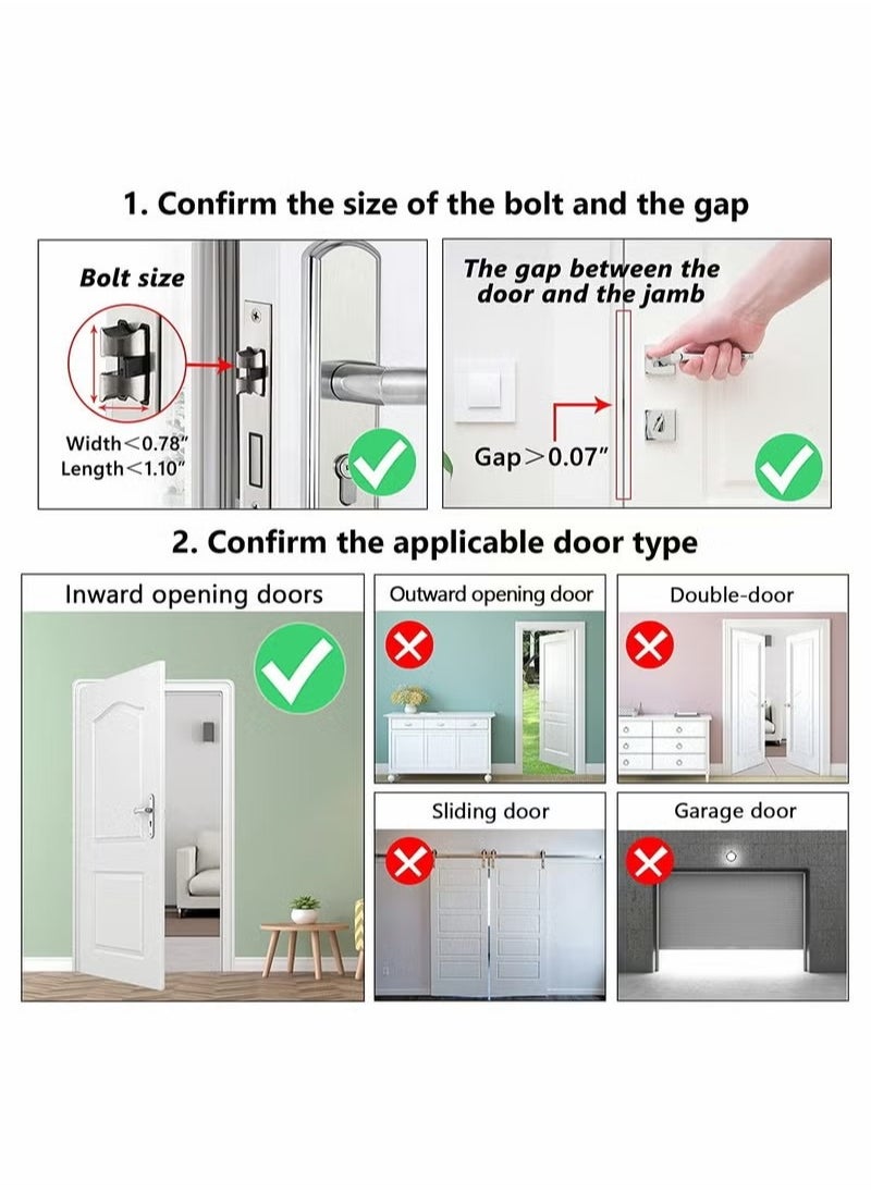 Generic Portable Door Lock, Travel Door Locker Latch Traveling Extra Locks  - Image 4