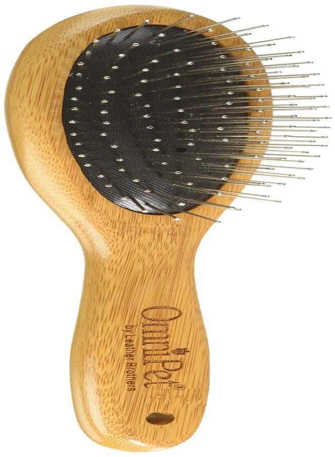 OmniPet Pro-Finish Pin Grooming Brush with Carbonized Bamboo Handle, Medium, 8.5" - Image 1