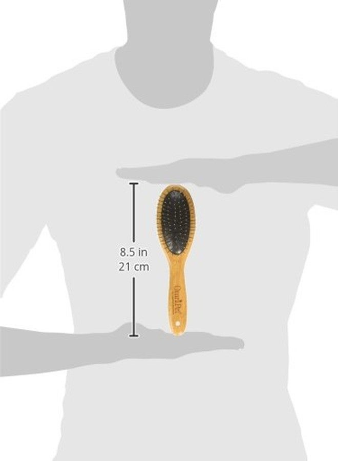 OmniPet Pro-Finish Pin Grooming Brush with Carbonized Bamboo Handle, Medium, 8.5" - Image 4