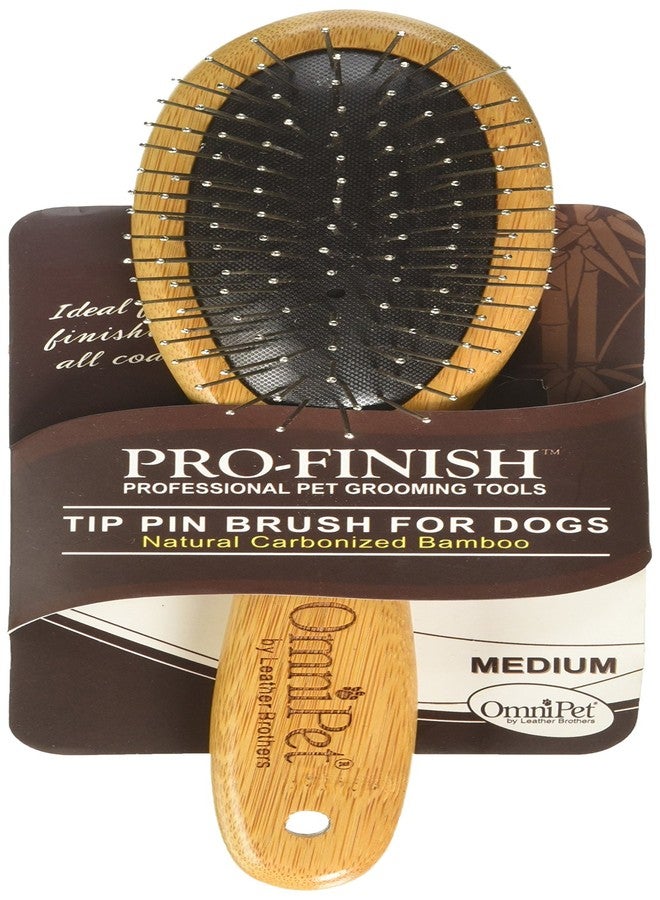 OmniPet Pro-Finish Pin Grooming Brush with Carbonized Bamboo Handle, Medium, 8.5" - Image 3