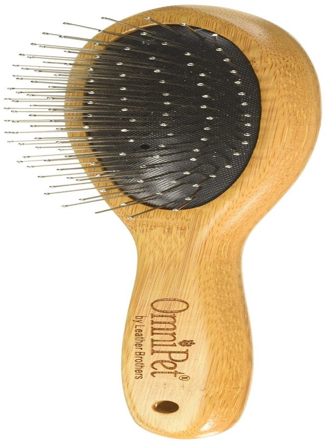 OmniPet Pro-Finish Pin Grooming Brush with Carbonized Bamboo Handle, Medium, 8.5" - Image 2