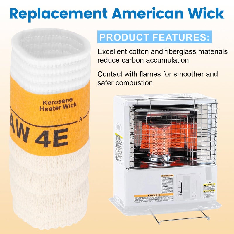 QCG Kerosene Heater Wick AW4E Compatible with Sengoku HMN-110 KeroHeat CTN-110 Heatmate HMN-110 Mega Heat MGN-110 Replace for American Wick #4E - 2 Pack - Image 5