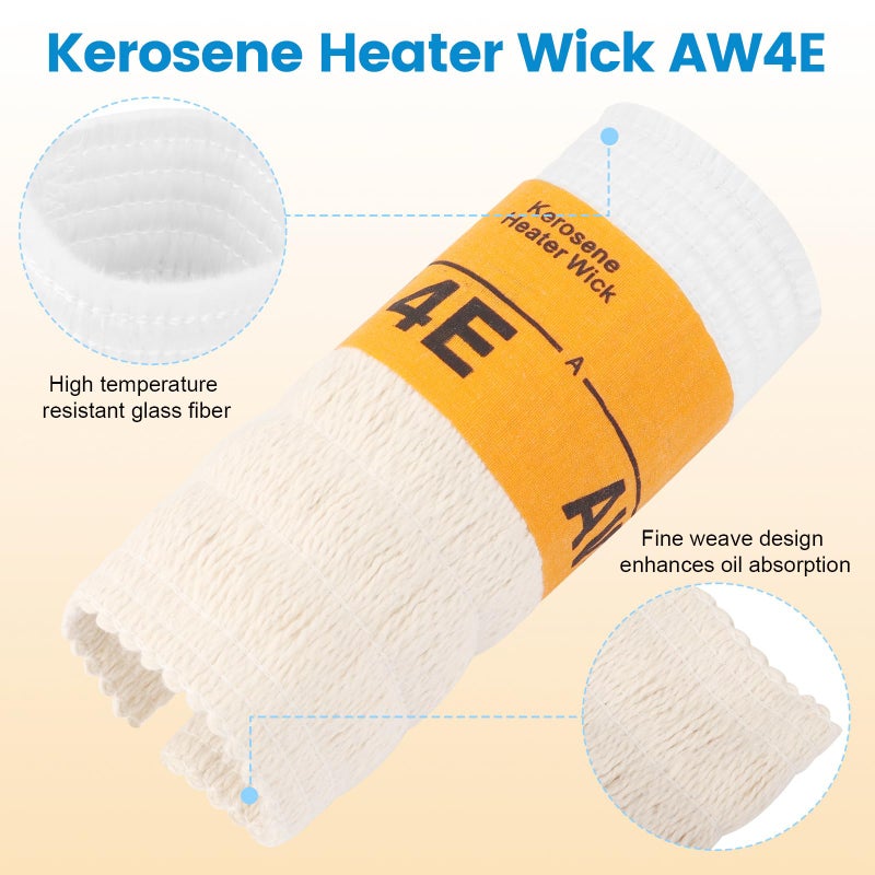 QCG Kerosene Heater Wick AW4E Compatible with Sengoku HMN-110 KeroHeat CTN-110 Heatmate HMN-110 Mega Heat MGN-110 Replace for American Wick #4E - 2 Pack - Image 3