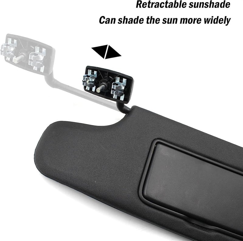 MKVAXR Left Driver Side Sun Visor for Jeep Wrangler JK 2007-2018 - OEM# 6CJ07DX9AA - Image 4