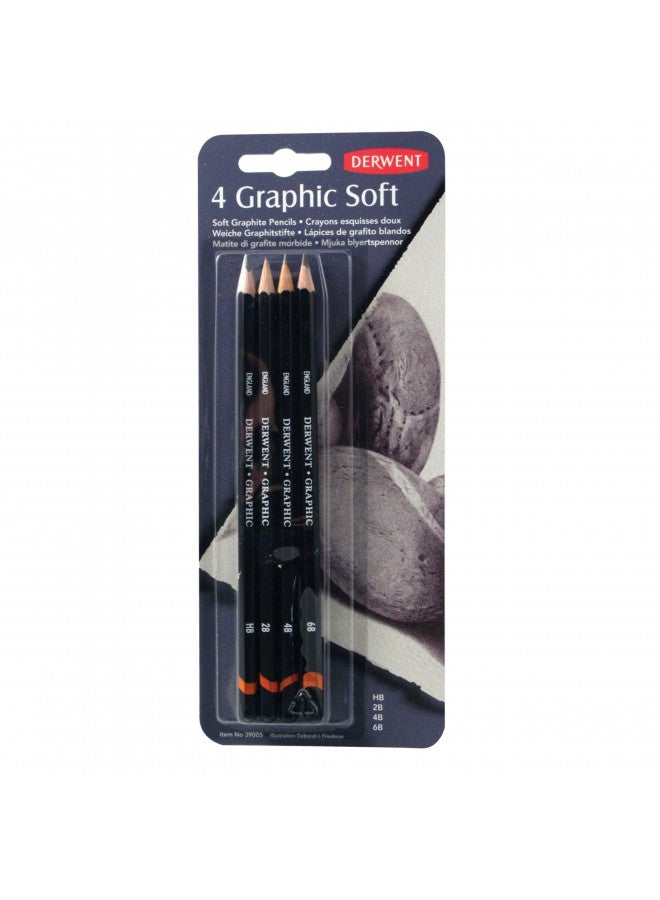 Derwent Graphic Pencils, Soft, Pack, 4 Count (39005) - Image 1