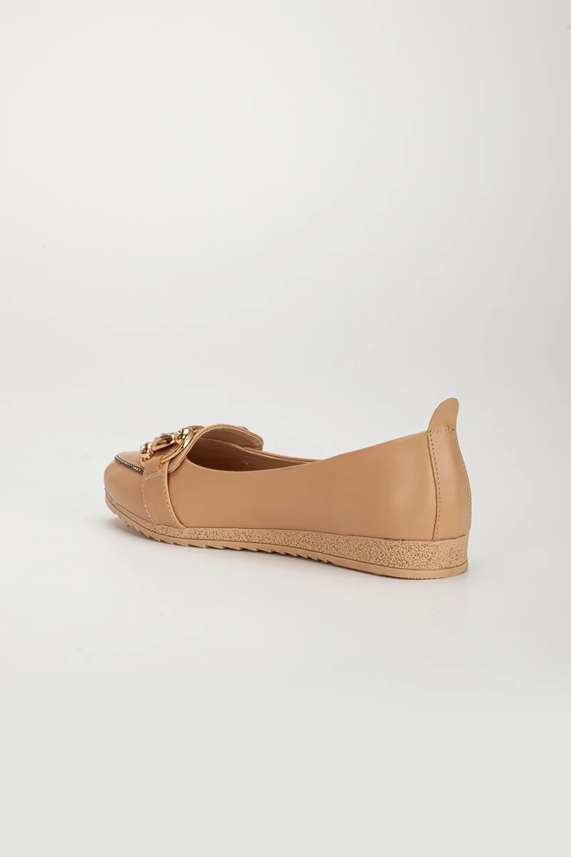Dilimler Ayakkabı Skin Buckle Thermo Sole Nude Women's Ballerinas