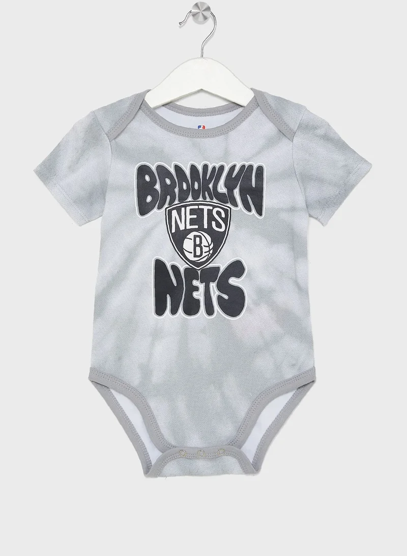 NBA Kids 2 Pack Brooklyn Nets Monterey Tie Dye Creeper Onesie