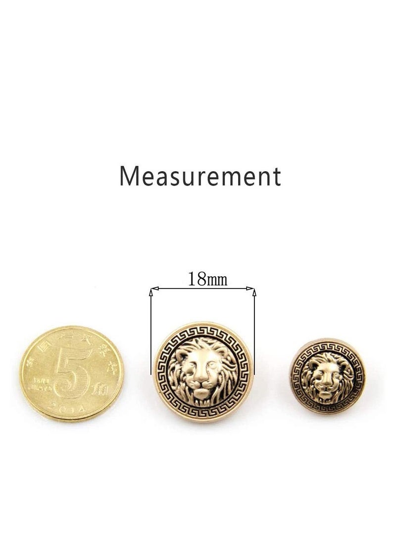 30 Pieces Lion Head Gold Blazer ons for DIY Sewing Projects Suit and Uniform 18mm - Image 5