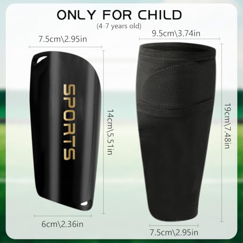 Proberos® Football Sport Shin Guards Set - EVA Cushioning Shin Guards & Sleeves for Teens & Kids - Soccer, Rugby, Hockey - S - Image 2