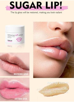 Hllozzi Exfoliating Lip Scrub Exfoliant for Dry Dark Lips to Lighten Lip Exfoliant Peel Scrub for Lightening and Brightening dark Lips for Men Women Sugar Repair Restoration Smooth Lip 15ml  - Image 4