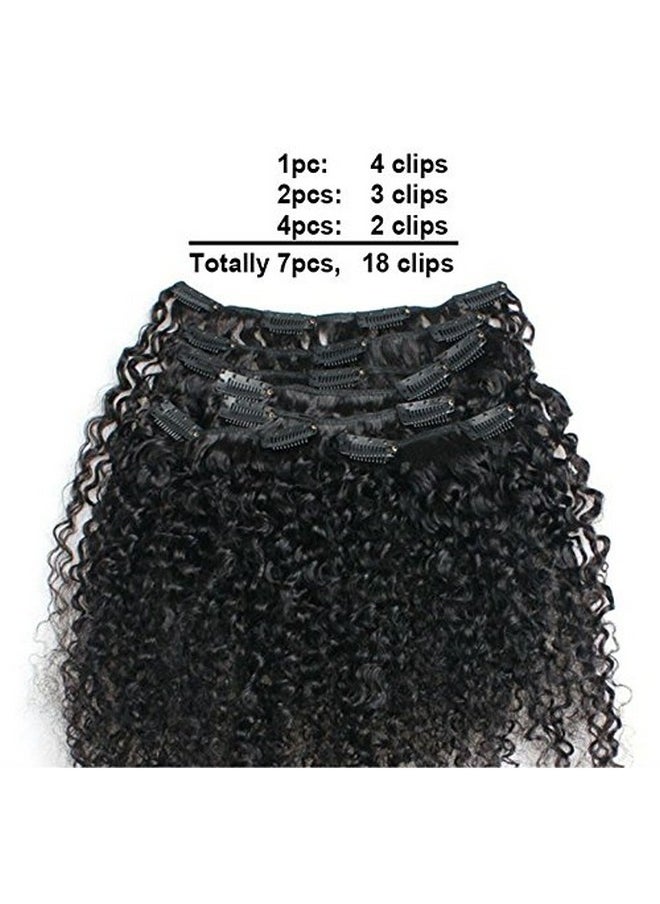 Ms Fenda Brazilian Remy Virgin Hair Kinky Curly 3B 3C Natural Color African American Clip In Hair Extensions 120Gram 7Pcs/Set(16")  - Image 5