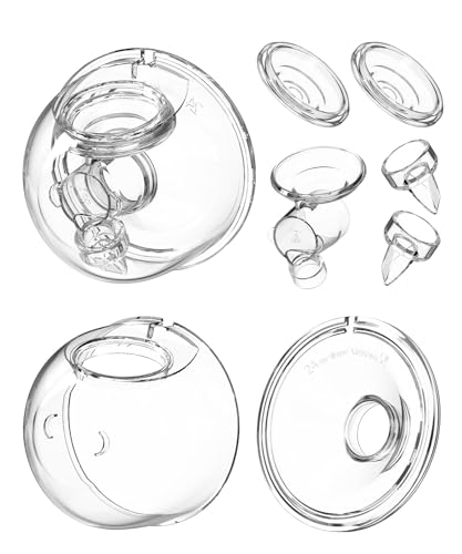 Gowing Wearable Breast Pump Replacement Parts, Milk Collector Cup Accessories, Compatible with TSRETE S12 Kmaier S12, Include Duckbill Valve, 24mm Flange, Silicone Diaphragm, Linker - Image 1