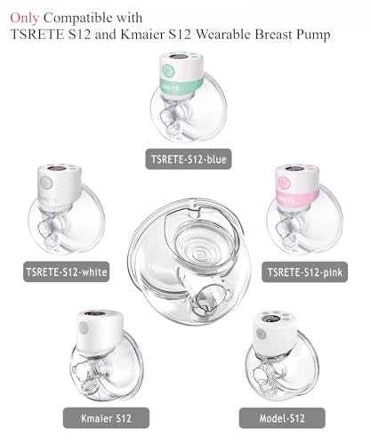 Gowing Wearable Breast Pump Replacement Parts, Milk Collector Cup Accessories, Compatible with TSRETE S12 Kmaier S12, Include Duckbill Valve, 24mm Flange, Silicone Diaphragm, Linker - Image 2