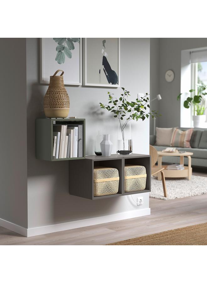 Zaboon Wall Cabinet With Glass Door, Grey-Green, 35X25X35 Cm - Image 3