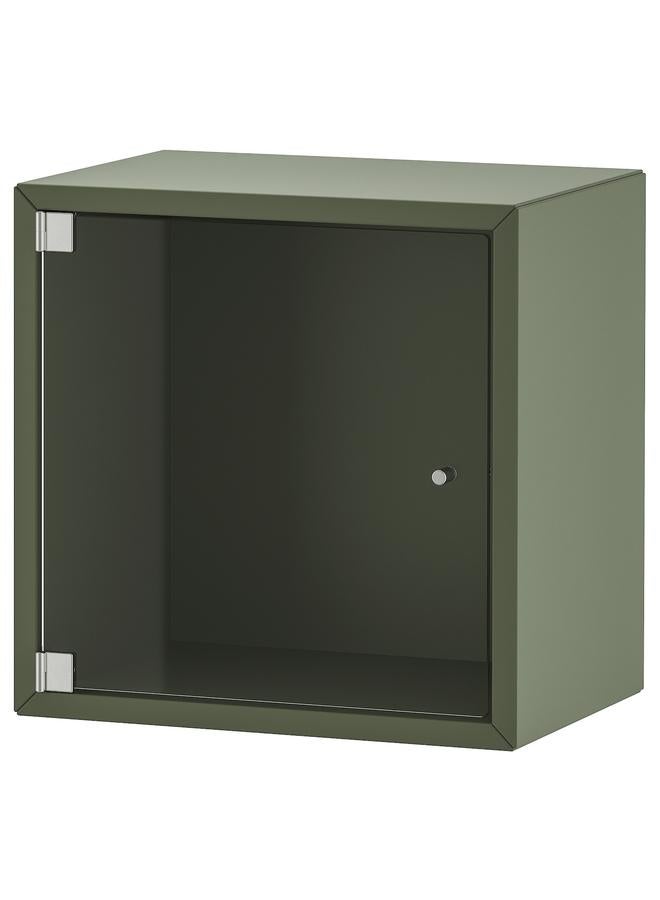Zaboon Wall Cabinet With Glass Door, Grey-Green, 35X25X35 Cm - Image 1