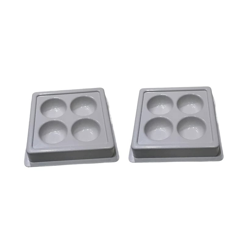 ESTAVITO Adorn 4 Cup Facial Cosmetic Tool Tray Plastic Washable and Stain Proof (PACK OF 2)