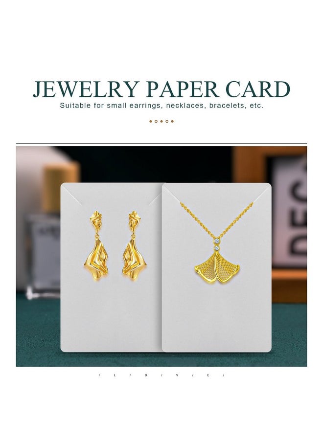 BOOMIBOO - Earring Cards Set Earring Making Supplies With 100 Pcs Earring Holder Cards 200 Pcs Earring Backs And 100 Jewelry Packaging For Earrings Necklace Jewelry Display Jewelry Bags 3.5X2.4 Inches (White) - Image 1