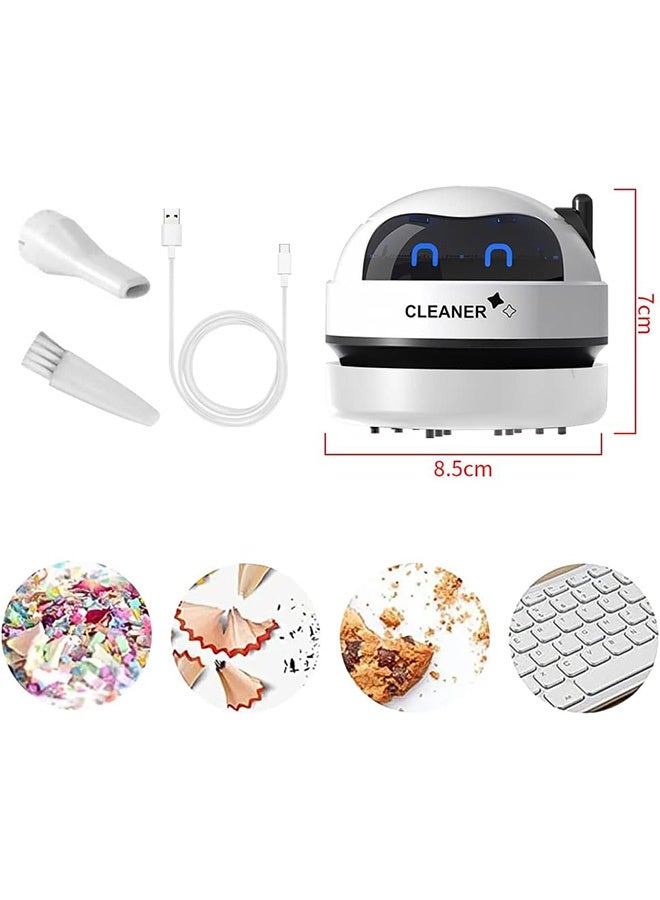 Quantum Desktop Vacuum Cleaner, Cordless Portable Table Dust Vacuum, USB Rechargeable Mini Robot Crumb Sweeper for Tabletop Keyboard - Image 2