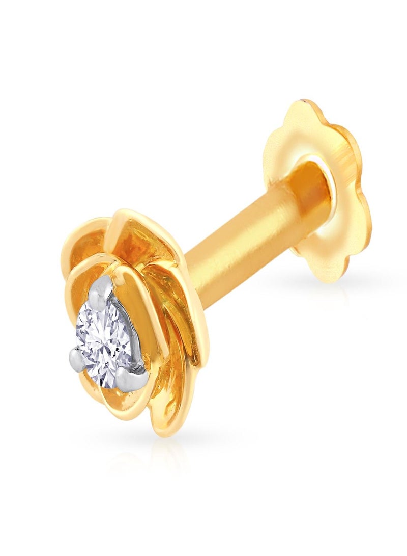 Malabar Gold and Diamonds دبوس أنف ماسي من الماس المستخرج 18 قيراط 750 للنساء MNGNNP0360 - Image 1