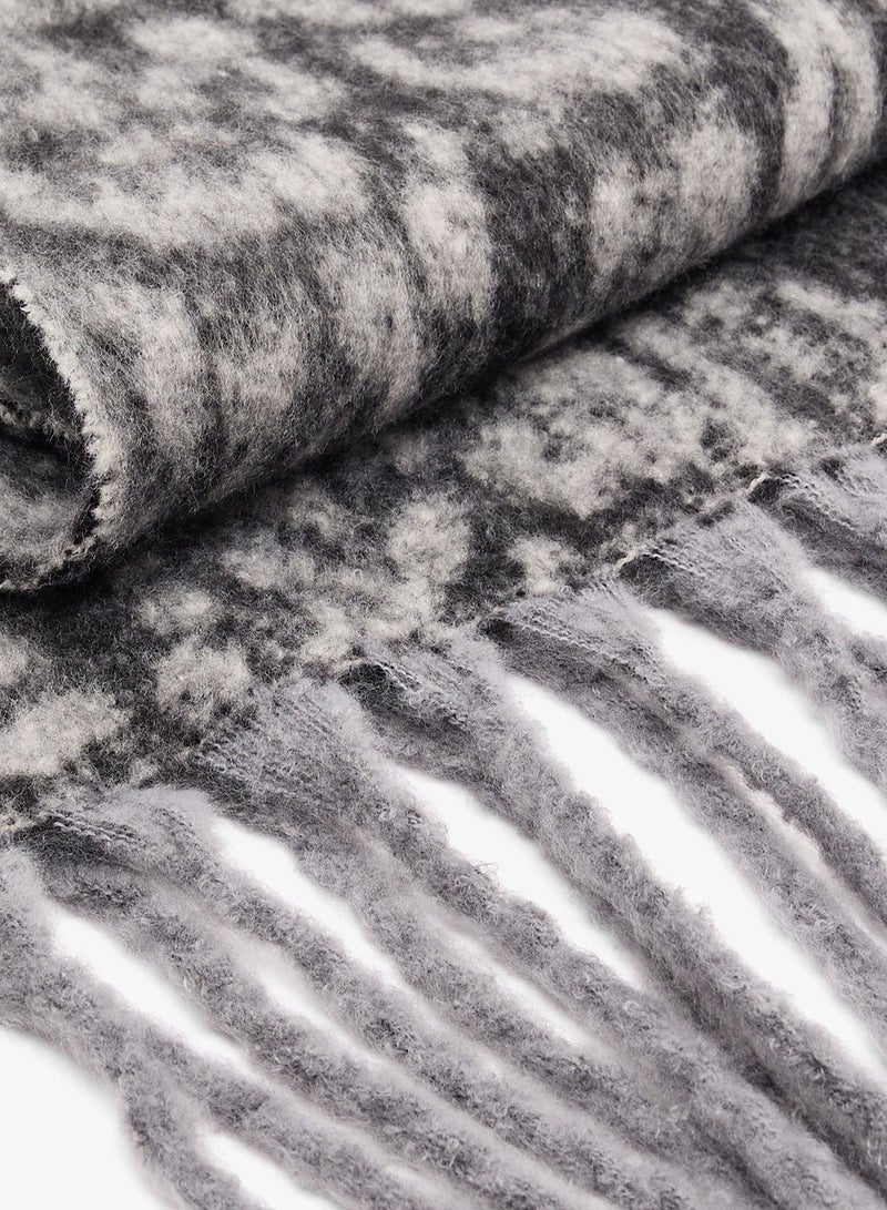 Ginger Leopard Print Tassel Scarf - Image 3