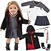 ebuddy 18 Inch Doll Clothes and Accessories School Uniform Costume Set Include Outfit Shoes for Girls No Doll - Image 4