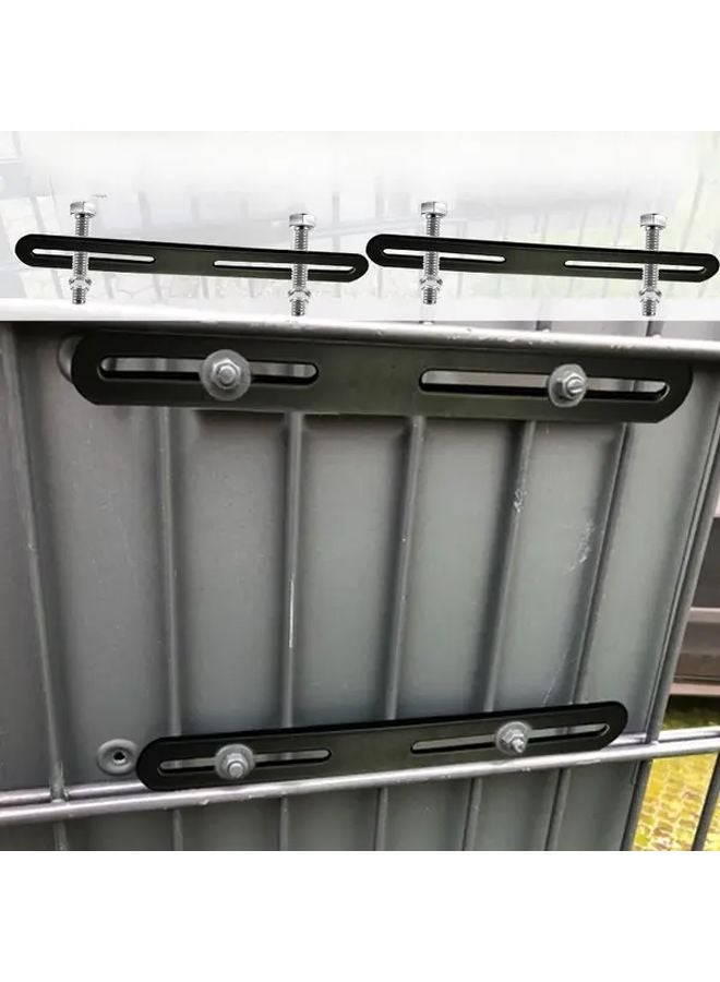 Black Mailbox Post Mount Set Adjustable Fence Bracket With Screws And Nuts 278x24 5mm Outdoor Holder Hardware - Image 1