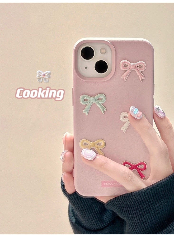 NIBEMINENT 3D Colorful Bowknot Protective TPU Case Cover For iPhone 15 Pro Max - Image 1