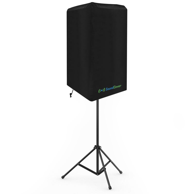 SoundCover 12Inch PADJ Speaker Cover Black 420D Polyester with Silver UV50 Coating WaterResistant Protective Bag for StandMounted Powered Speakers Lightweight OpenBottom Design Single Cover - Image 2