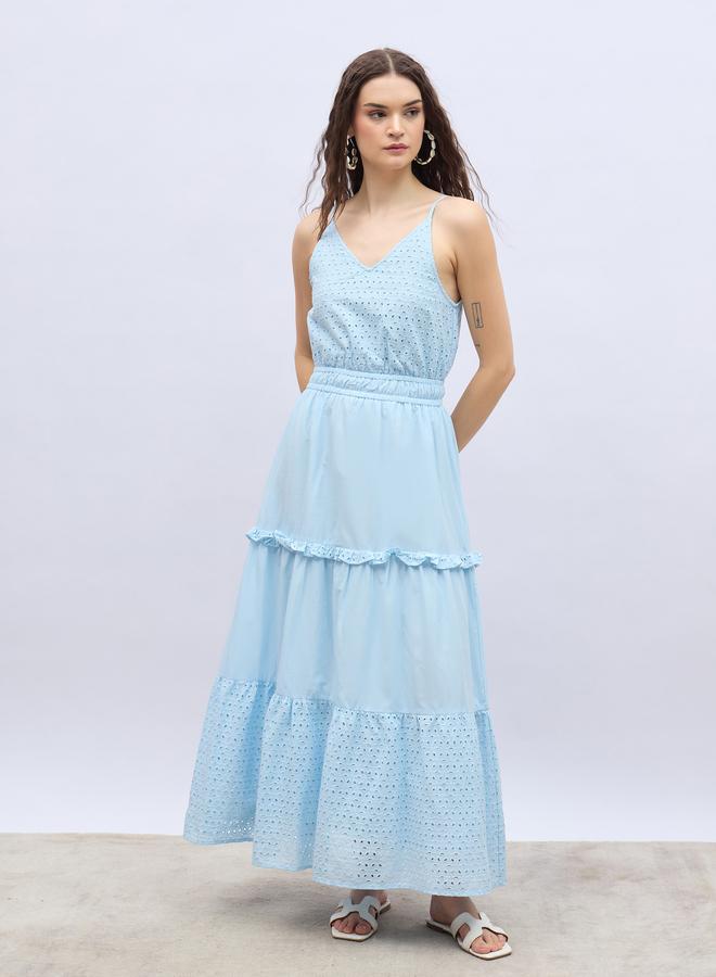 Styli Eyelet Tiered Dress - Image 2
