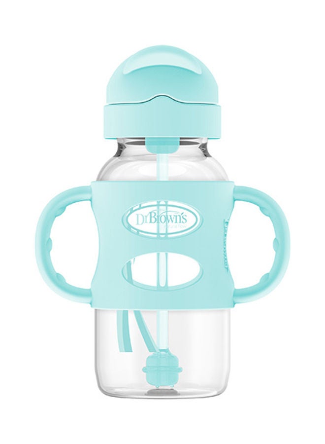 Dr. Brown’s 9 Oz/270 Ml Anti-Colic Pp W-N Sippy Straw Bottle With Silicone Handles, Green, 1-Pack - Image 2