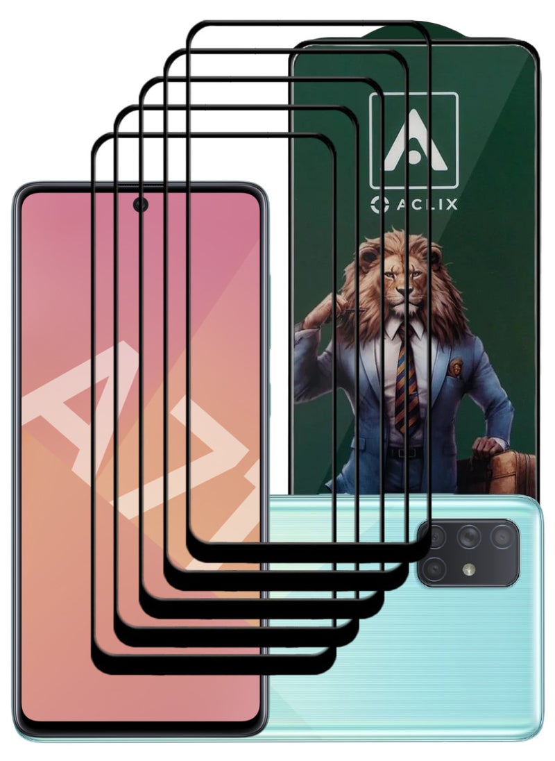 ACLIX 5 Pieces Antistatic ESD Dustproof Premium Quality High Definition Tempered Glass Screen Protector Designed For Samsung Galaxy A71 - Image 1