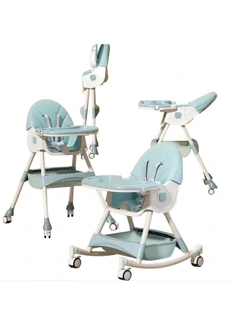 Burbay 2-in-1 Foldable Baby High Chair & Rocking Chair - Adjustable Recliner with 360° Wheels(DM114) - pzsku/Z894EC1B9999A95AB1447Z/45/_/1734435891/93f5f8a1-bf34-4031-8419-23c543b44b48