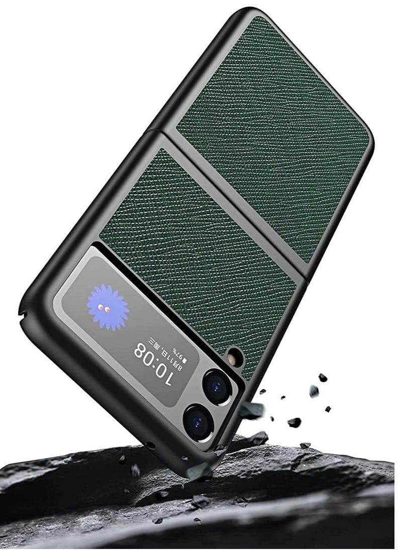 Generic - Aockay Cover for Samsung Galaxy Z Flip 4 Case, Leather Texture + PC Frame, Drop-Resistant, Cover Protection for Samsung Galaxy Z Flip 4 (Samsung Galaxy Z... - Image 1
