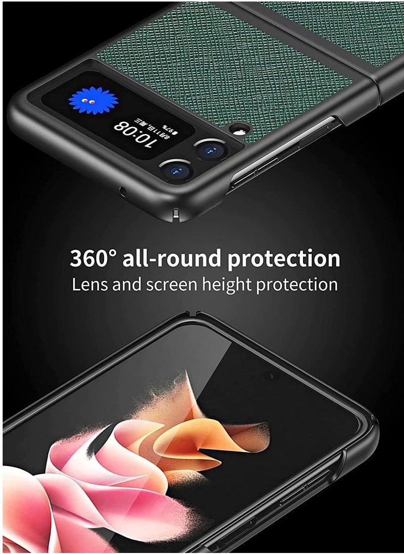 Generic - Aockay Cover for Samsung Galaxy Z Flip 4 Case, Leather Texture + PC Frame, Drop-Resistant, Cover Protection for Samsung Galaxy Z Flip 4 (Samsung Galaxy Z... - Image 1