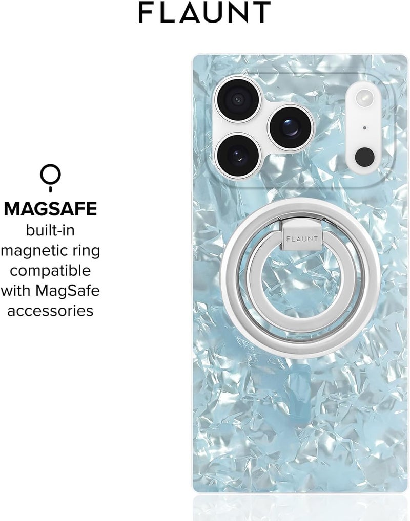 Flaunt Official Square Protective Case - Compatible with iPhone 17 Pro - Compatible with MagSafe & Wireless Charging - Drop-Tested & Shockproof - (ICY Blue Pearl) - Image 5